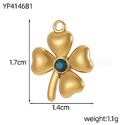 304 Stainless Steel Micro Pave Cubic Zirconia Pendants&nbsp;STAS-OY012-30G