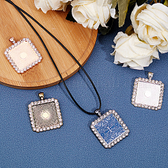 Alloy Rhinestone Pendant Cabochon Settings&nbsp;ALRI-SC0001-002