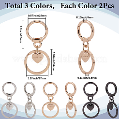 6Pcs 3 Colors Alloy Keychain Clasps&nbsp;FIND-SC0014-43