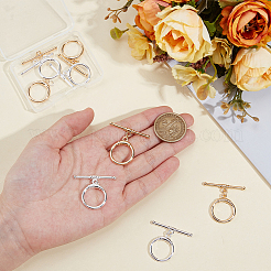 10Pcs 2 Colors Brass Toggle Clasps&nbsp;KK-BBC0021-22B