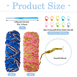 2 Rolls 2 Colors Polyester Knitting Yarn&nbsp;DIY-TA0011-46