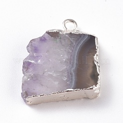 Natural Dyed Amethyst Slice Pendants&nbsp;G-I251-10S