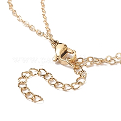Glass Butterfly & Natural Pearl Pendants Double Layer Necklace with Clear Cubic Zirconia&nbsp;NJEW-TA00043-04