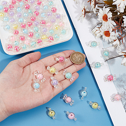100Pcs Transparent Acrylic Beads&nbsp;TACR-SP0001-19