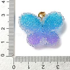 Transparent Resin Dotted Rhinetone Pendants&nbsp;RESI-N040-02G-02-RS