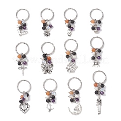 12Pcs Mixed Stone Keychains&nbsp;KEYC-JKC01306