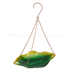 1Pc Leaf Iron Bird Hanging Feeder Tray&nbsp;AJEW-GA0007-34