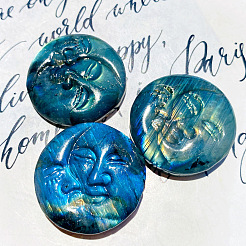 Natural Labradorite Carved Healing Moon Goddess Figurines&nbsp;WG46607-01