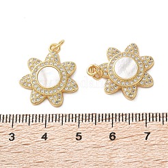 Brass Micro Pave Cubic Zirconia Pendants&nbsp;KK-U070-18B-G