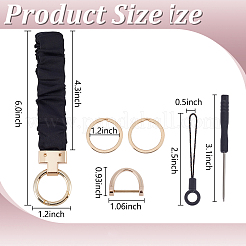 Alloy Polyester Keychains Clasps Making&nbsp;KEYC-WH0021-105