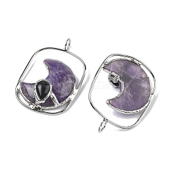 Natural Amethyst & Obsidian Big Pendants&nbsp;G-Z142-01P-B02