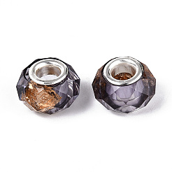 Transparent Resin Rondelle European Beads&nbsp;RESI-N044-01L