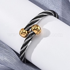 304 Stainless Steel Torque Bangles for Women&nbsp;BJEW-P310-22MC