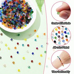 3600Pcs 24 Colors Transparent Electroplate Glass Beads&nbsp;GLAA-YW0003-32