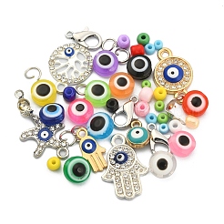 DIY Evil Eye Necklace Bracelet Making Kit&nbsp;DIY-YW0006-14