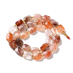 Natural Red Hematoid Quartz/Ferruginous Quartz Beads Strands&nbsp;G-H061-A03-01