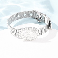 304 Stainless Steel Watch Band Chain Bracelets for Women Men&nbsp;BJEW-P386-09P-M
