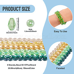 8 Strands 8 Colors Transparent Electroplate Glass Bead Strands&nbsp;EGLA-TA0013-12