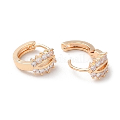 Rack Plating Brass Micro Pave Cubic Zirconia Hoop Earrings&nbsp;EJEW-P238-24KCG