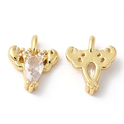 Rack Plating Brass Micro Pave Cubic Zirconia Pendants&nbsp;KK-R143-06G