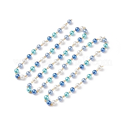 5Pcs 5 Color Handmade Glass Pearl Beaded Chain&nbsp;AJEW-JB01134