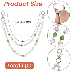 1Pc Punk Polymer Clay Rhinestone Round Beaded Chains for Jeans Pants&nbsp;AJEW-BM0001-23B