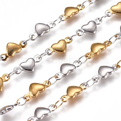 304 Stainless Steel Heart Link Chains&nbsp;STAS-D233-18GP