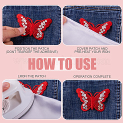 40Pcs 4 Styles Polyester Embroider Thread Iron on/Sew On Patches&nbsp;PATC-TA0001-45C