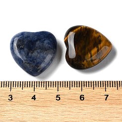 7Pcs 7 Styles Natural Mixed Gemstone Heart Palm Stones&nbsp;G-M416-12