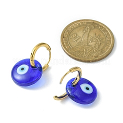 Blue Lampwork Evil Eye Dangle Hoop Earrings&nbsp;EJEW-JE05276-02