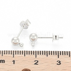 Silver Color Plated Brass Post Earring Findings&nbsp;X-EC593-S