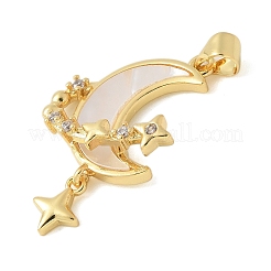 Brass Micro Pave Cubic Zirconia Pendants&nbsp;KK-K298-19G-01