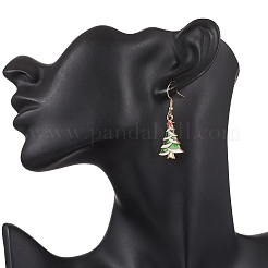 10 Pairs Alloy Enamel Christmas Tree Dangle Earrings&nbsp;EJEW-JE06538
