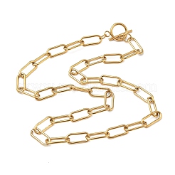 304 Stainless Steel Paperclip Chains Necklaces&nbsp;NJEW-Z102-02G