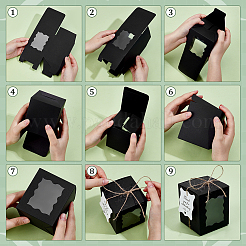 50Pcs Folding Kraft Paper Candle Storage Boxes with Visible Window&nbsp;CON-WH0089-175C