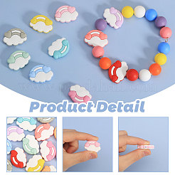 22Pcs 11 Colors Cloud & Rainbow Food Grade Eco-Friendly Silicone Focal Beads&nbsp;SIL-CA0002-94