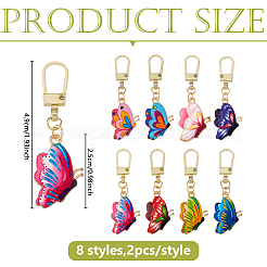 16Pcs 8 Colors Alloy Zipper Pull Tabs&nbsp;HJEW-DC00091