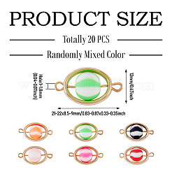20Pcs Polymer Clay Ball & CCB Oval Frame Links Connector Charms&nbsp;CLAY-TADJ0001-03