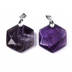Natural Amethyst Pendants&nbsp;G-T131-27A
