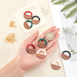 DIY Walnut Wooden Dangle Earring Making Kits&nbsp;DIY-OC0006-69