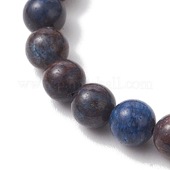 Round Natural Blue Opal Beads Stretch Bracelets for Women Men&nbsp;BJEW-JB13526