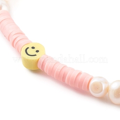 Handmade Polymer Clay Heishi Beaded Stretch Bracelets&nbsp;BJEW-JB06143-01