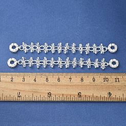 Brass Clear Cubic Zirconia Chain Tassel European Safety Chain Charms&nbsp;KK-A236-06S-01