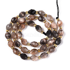 Natural Black Sunstone Beads Strands&nbsp;G-N342-35-8x6-08