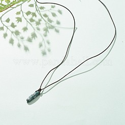 Natural Indian Nugget Pendant Necklace with Cowhide Leather Cord&nbsp;NJEW-JN03882-03