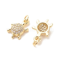 Brass Micro Pave Clear Cubic Zirconia Pendants&nbsp;ZIRC-P099-03G