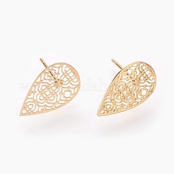 Brass Stud Earrings&nbsp;X-KK-S345-277G