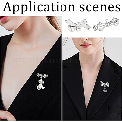 Bowknot Brass Kilt Pins with 1 Loop&nbsp;KK-H738-35