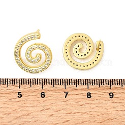 Vortex Spiral Brass Micro Pave Clear Cubic Zirconia Stud Earrings&nbsp;EJEW-L305-05G-02