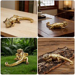 Resin & Iron Lizard Figurines Ornaments&nbsp;DJEW-WH0016-97